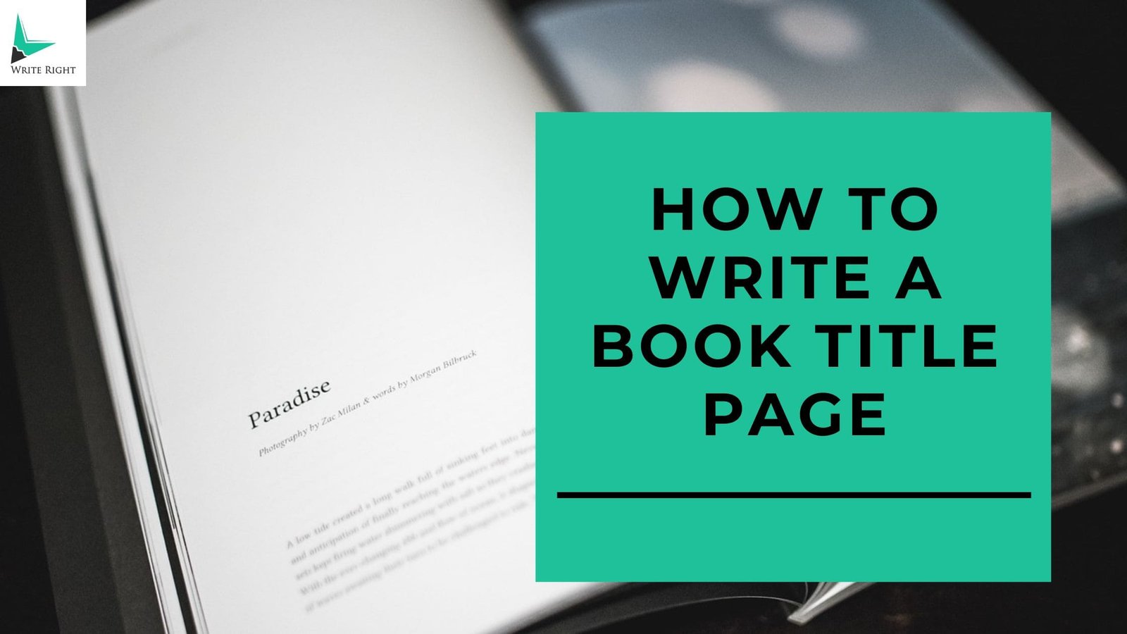 How to Write a Book Title Page